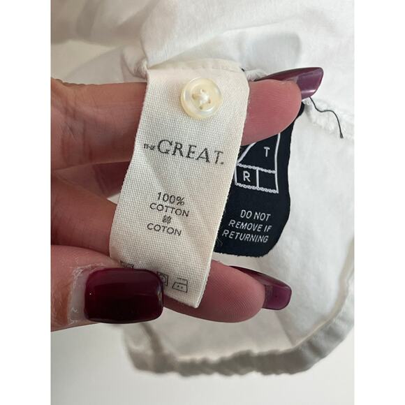 The Great. The Abbey Top Sleeveless Button-Front Tank Top True White Women's XS - Picture 9 of 10